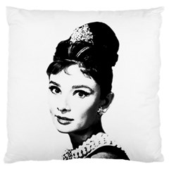 Audrey Hepburn Large Flano Cushion Case (two Sides) by Valentinaart