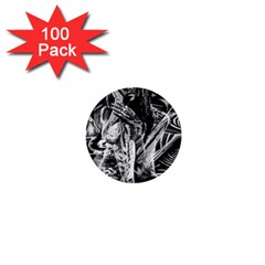 Gray Girl  1  Mini Buttons (100 Pack) 