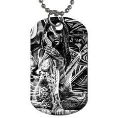 Gray Girl  Dog Tag (one Side) by Valentinaart