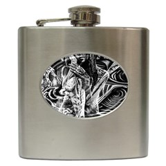 Gray Girl  Hip Flask (6 Oz) by Valentinaart