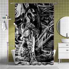 Gray Girl  Shower Curtain 48  X 72  (small)  by Valentinaart