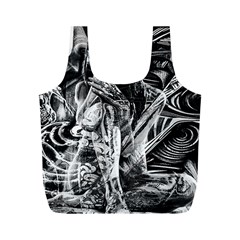 Gray Girl  Full Print Recycle Bags (m)  by Valentinaart