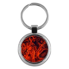 Red Girl Key Chains (round)  by Valentinaart