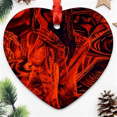 Red Girl Heart Ornament (two Sides) by Valentinaart