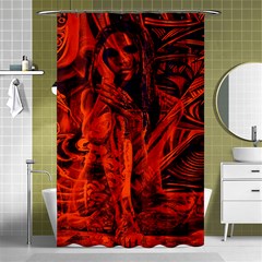 Red Girl Shower Curtain 48  X 72  (small) 