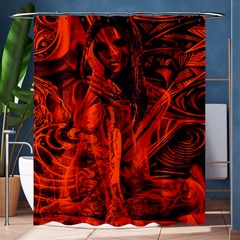 Red Girl Shower Curtain 60  X 72  (medium)  by Valentinaart