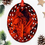 Red girl Ornament (Oval Filigree) Front