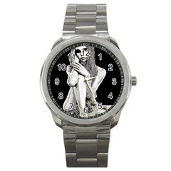 Stone Girl Sport Metal Watch by Valentinaart