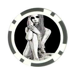 Stone Girl Poker Chip Card Guard by Valentinaart