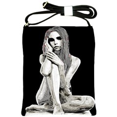 Stone Girl Shoulder Sling Bags by Valentinaart