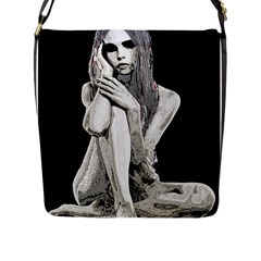 Stone Girl Flap Messenger Bag (l)  by Valentinaart