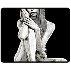 Stone Girl Double Sided Fleece Blanket (medium)  by Valentinaart