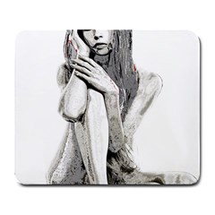 Stone Girl Large Mousepads by Valentinaart