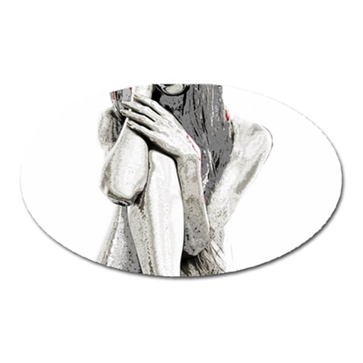 Stone girl Oval Magnet