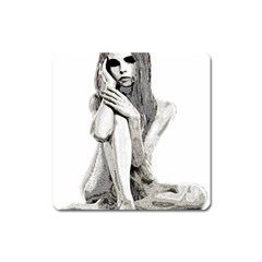 Stone Girl Square Magnet by Valentinaart