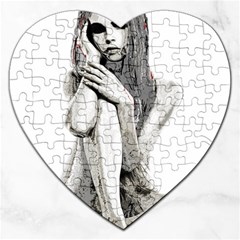 Stone Girl Jigsaw Puzzle (heart) by Valentinaart