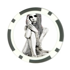 Stone Girl Poker Chip Card Guard by Valentinaart