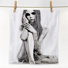 Stone Girl Face Towel by Valentinaart