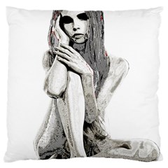 Stone Girl Large Flano Cushion Case (one Side)