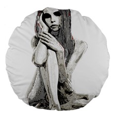 Stone Girl Large 18  Premium Flano Round Cushions