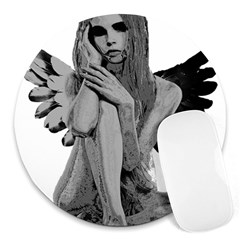 Stone Angel Round Mousepads by Valentinaart