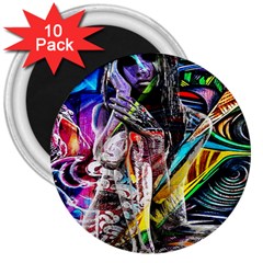 Graffiti Girl 3  Magnets (10 Pack) 