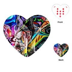 Graffiti Girl Playing Cards (heart)  by Valentinaart