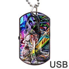 Graffiti Girl Dog Tag Usb Flash (one Side)