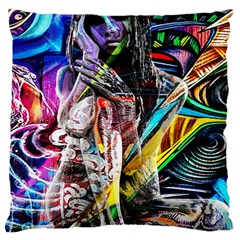 Graffiti Girl Large Cushion Case (two Sides) by Valentinaart