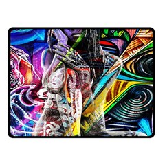 Graffiti Girl Double Sided Fleece Blanket (small)  by Valentinaart