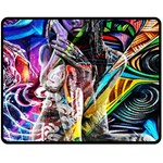 Graffiti girl Double Sided Fleece Blanket (Medium)  58.8 x47.4  Blanket Back