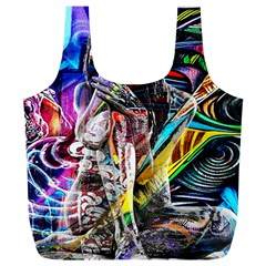 Graffiti Girl Full Print Recycle Bags (l)  by Valentinaart