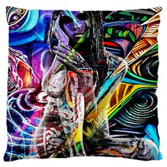 Graffiti Girl Large Flano Cushion Case (two Sides)