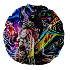 Graffiti Girl Large 18  Premium Flano Round Cushions