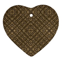 Wooden Ornamented Pattern Ornament (heart) by dflcprints