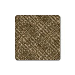 Wooden Ornamented Pattern Square Magnet by dflcprints