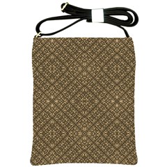 Wooden Ornamented Pattern Shoulder Sling Bags