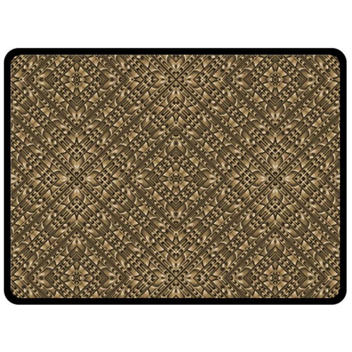 Wooden Ornamented Pattern Fleece Blanket (Large) 