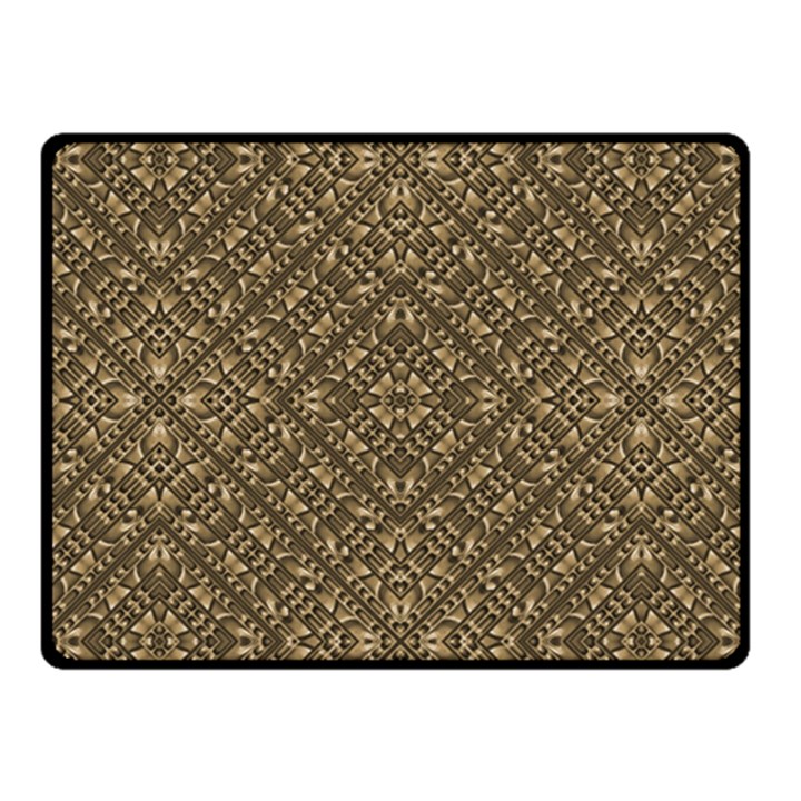 Wooden Ornamented Pattern Fleece Blanket (Small)