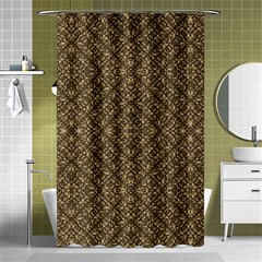 Wooden Ornamented Pattern Shower Curtain 48  X 72  (small)  by dflcprints