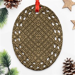 Wooden Ornamented Pattern Oval Filigree Ornament (two Sides)