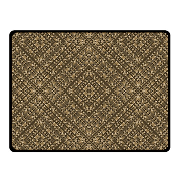 Wooden Ornamented Pattern Double Sided Fleece Blanket (Small) 