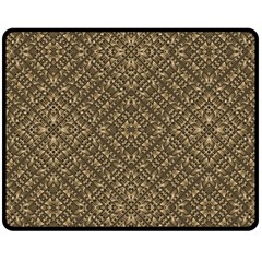 Wooden Ornamented Pattern Double Sided Fleece Blanket (medium) 