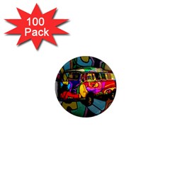 Hippie Van  1  Mini Magnets (100 Pack) 