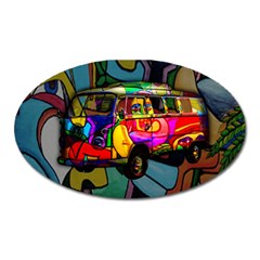 Hippie Van  Oval Magnet by Valentinaart