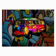 Hippie Van  Large Glasses Cloth by Valentinaart