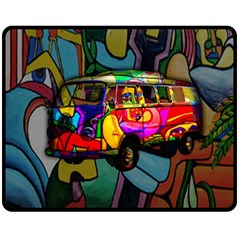 Hippie Van  Fleece Blanket (medium) 