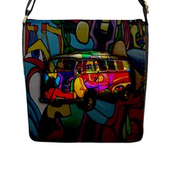 Hippie Van  Flap Messenger Bag (l)  by Valentinaart