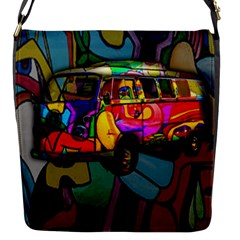 Hippie Van  Flap Messenger Bag (s) by Valentinaart