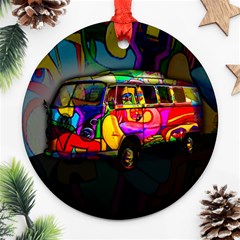 Hippie Van  Ornament (round)